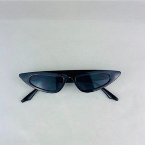 slim cat eye sunglasses with black lens sunglasses